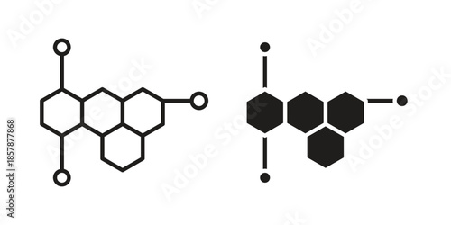 Hormones icons. silhouette icon vector flat illustration on white background. line art icons