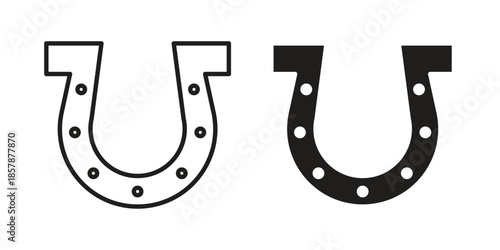 Horseshoe icons. silhouette icon vector flat illustration on white background. line art icons