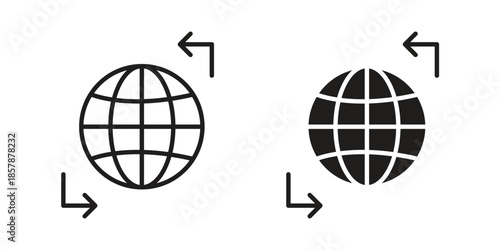 Import export icons. silhouette icon vector flat illustration on white background. line art icons