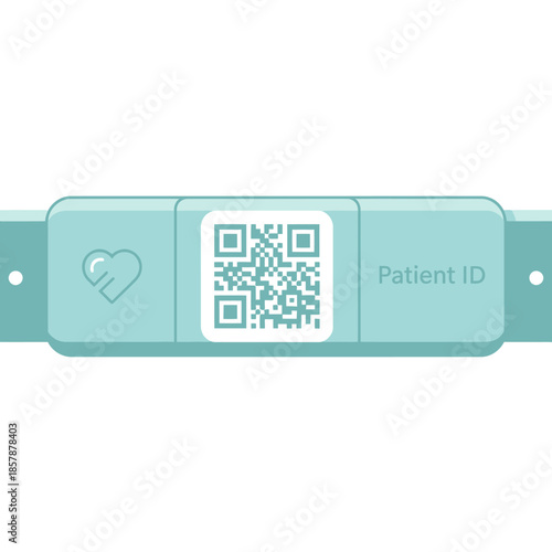 Medical Patient ID Bracelet with QR Code and Heart Symbol