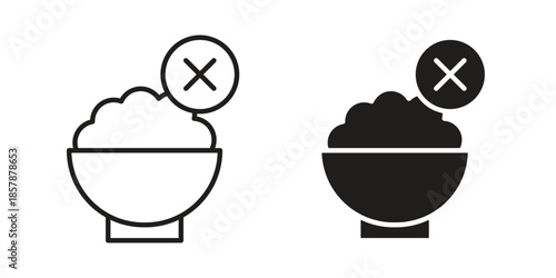 Lack of appsetite icons. silhouette icon vector flat illustration on white background. line art icons