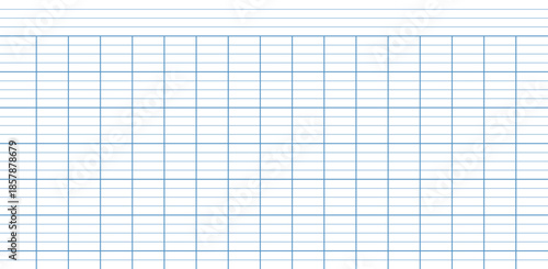 Blue grid paper pattern for notebooks and planners. French ruled paper with header background