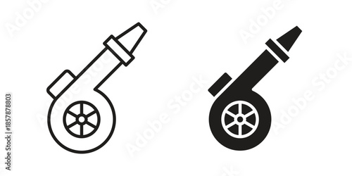 Leaf blower icons. silhouette icon vector flat illustration on white background. line art icons