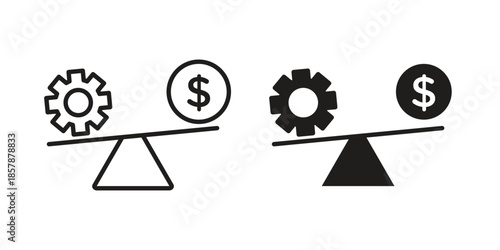 Leverage icons. silhouette icon vector flat illustration on white background. line art icons