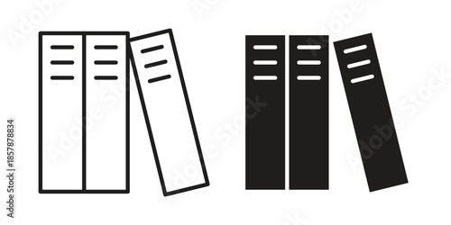 Library icons. silhouette icon vector flat illustration on white background. line art icons