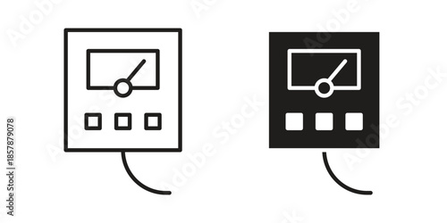 Meter icons. silhouette icon vector flat illustration on white background. line art icons