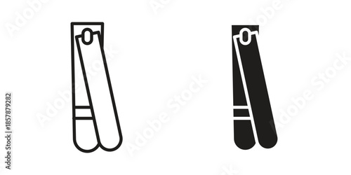 Nail clippers icons. silhouette icon vector flat illustration on white background. line art icons