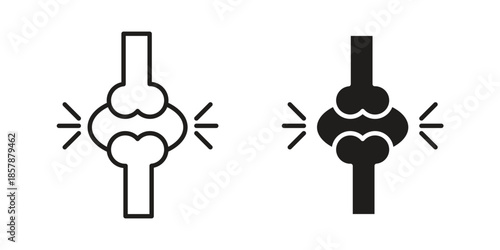 Osteoporosis icons. silhouette icon vector flat illustration on white background. line art icons