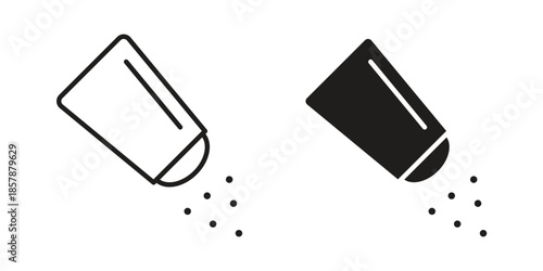 Pepper shaker icons. silhouette icon vector flat illustration on white background. line art icons