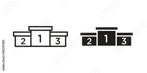 Podium icons. silhouette icon vector flat illustration on white background. line art icons