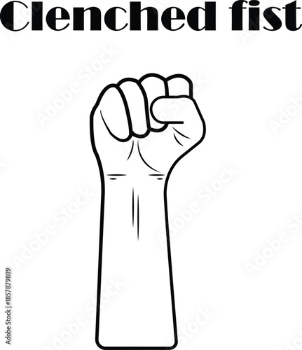 clenched fist icon vector illustration business outline style 
