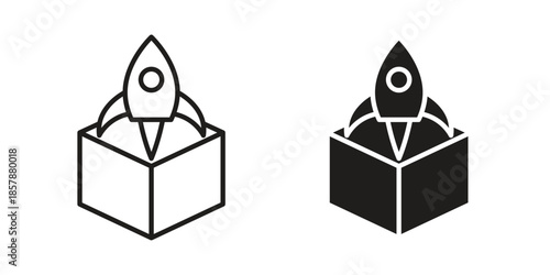 Product release icons. silhouette icon vector flat illustration on white background. line art icons