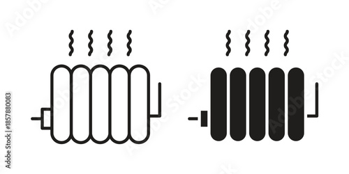 Radiator icons. silhouette icon vector flat illustration on white background. line art icons