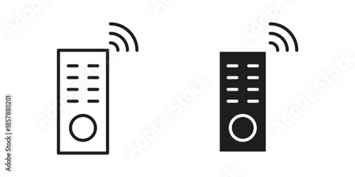Remote icons. silhouette icon vector flat illustration on white background. line art icons