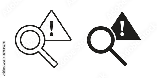 Risk analysis icons. silhouette icon vector flat illustration on white background. line art icons