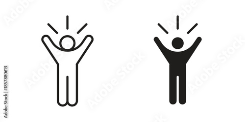 Self confidence icons. silhouette icon vector flat illustration on white background. line art icons