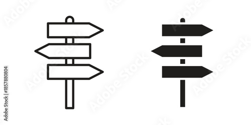 Signpost icons. silhouette icon vector flat illustration on white background. line art icons