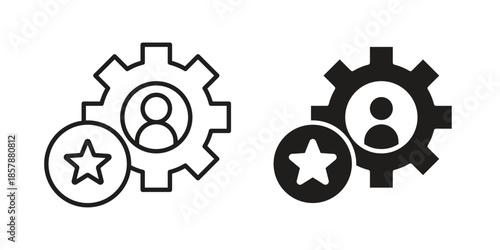 Skills icons. silhouette icon vector flat illustration on white background. line art icons