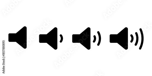 Icon set Flat Audio Speaker Megaphone microphone icon. suitable for apps web and more