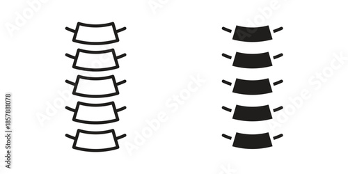 Spinal column icons. silhouette icon vector flat illustration on white background. line art icons