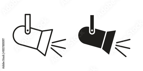 Spotlight icons. silhouette icon vector flat illustration on white background. line art icons