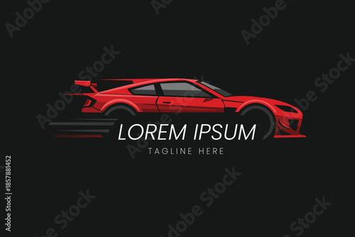 Sports Car Speed Motion Silhouette Vector logo template