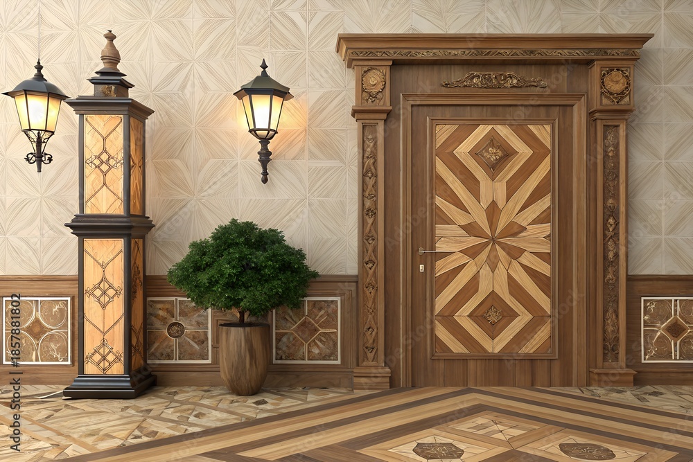 Obraz premium Old wooden door in Jerusalem old town mosque