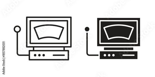 Ultrasonography icons. silhouette icon vector flat illustration on white background. line art icons