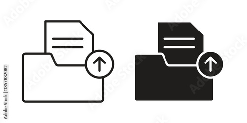 Upload file icons. silhouette icon vector flat illustration on white background. line art icons