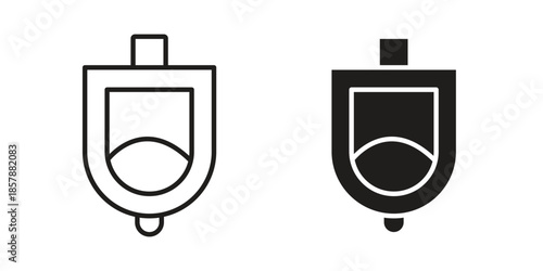 Urinal icons. silhouette icon vector flat illustration on white background. line art icons