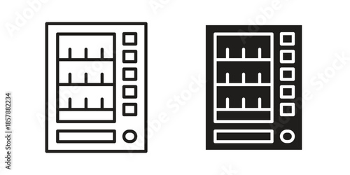 Vending machine icons. silhouette icon vector flat illustration on white background. line art icons