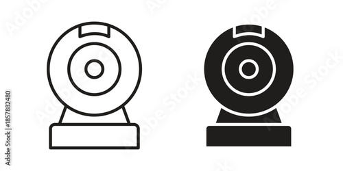 Webcam icons. silhouette icon vector flat illustration on white background. line art icons