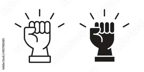 Will power icons. silhouette icon vector flat illustration on white background. line art icons