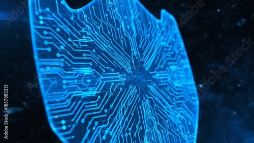 Abstract digital shield with circuit board pattern