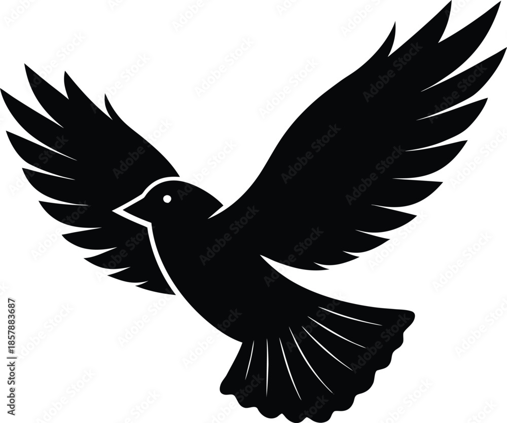 Fototapeta premium flying bird silhouette icon representing freedom and peace