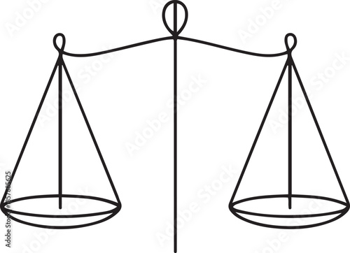 Symbol of equality and equilibrium concept and logo firm in simple linear style. one line Art icon drawing