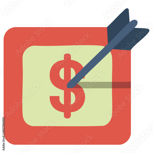 Currency symbol with arrow motif business design isolated vector illustration on white background