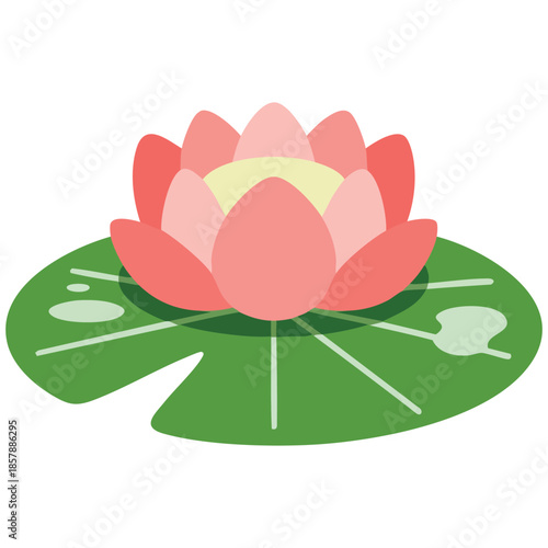 Lily pad pattern wallpaper with lotus flower free space for text design
