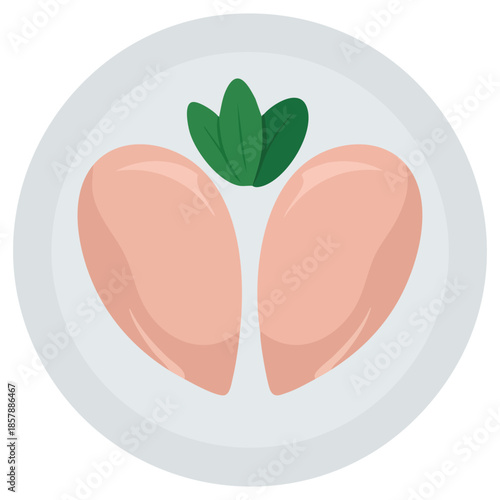 Fillet of chicken breast healthy food vector illustration isolated on white