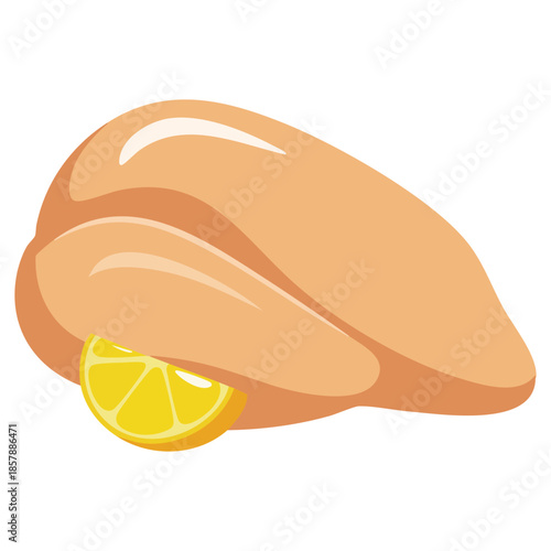 Chicken breast fillet healthy food unique creative concept isolated vector illustration on white background