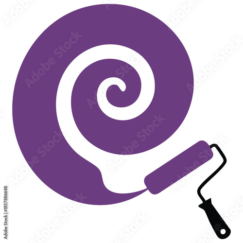 Creative painting logo design isolated vector illustration on white background