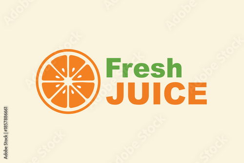 Fresh orange citrus slice icon for juice beverage and healthy lifestyle branding Vector logo template