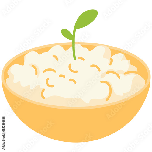 Cheese in bowl unique creative concept isolated vector illustration on white background