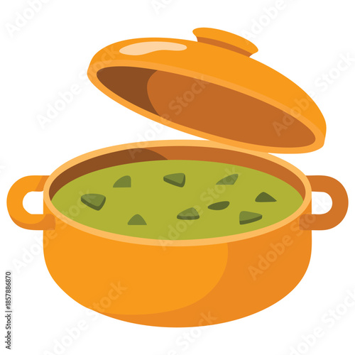 Cooking soup unique creative concept isolated vector illustration on white background