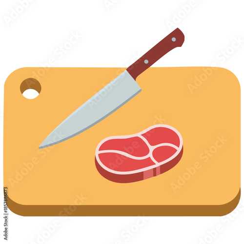 Meat preparation unique creative concept isolated vector illustration on white background