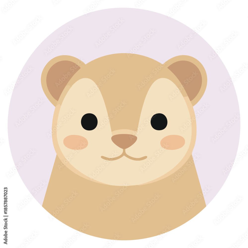 Fototapeta premium Cartoon weasel unique creative concept isolated vector illustration on white background
