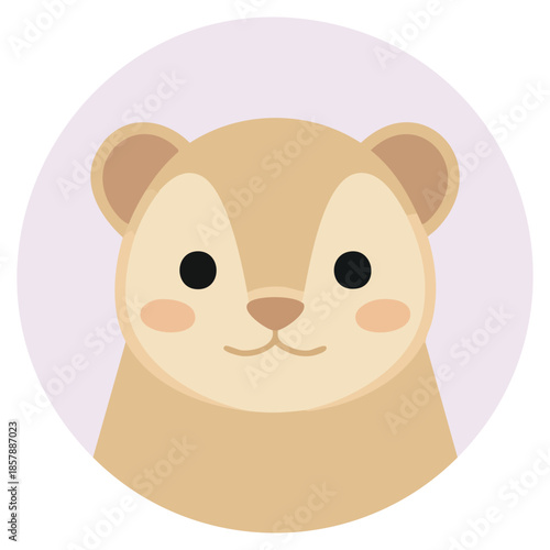Cartoon weasel unique creative concept isolated vector illustration on white background