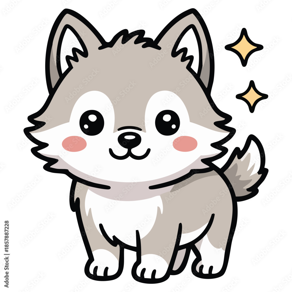 Fototapeta premium Waving cat unique creative concept isolated vector illustration on white background