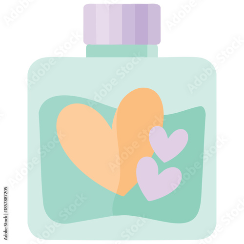 Heart bottle unique creative concept isolated vector illustration on white background