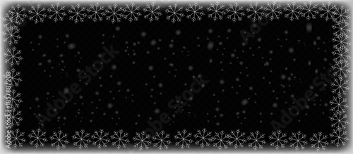 Snowflake Border Frame Design Winter Holiday Decoration Transparent Background